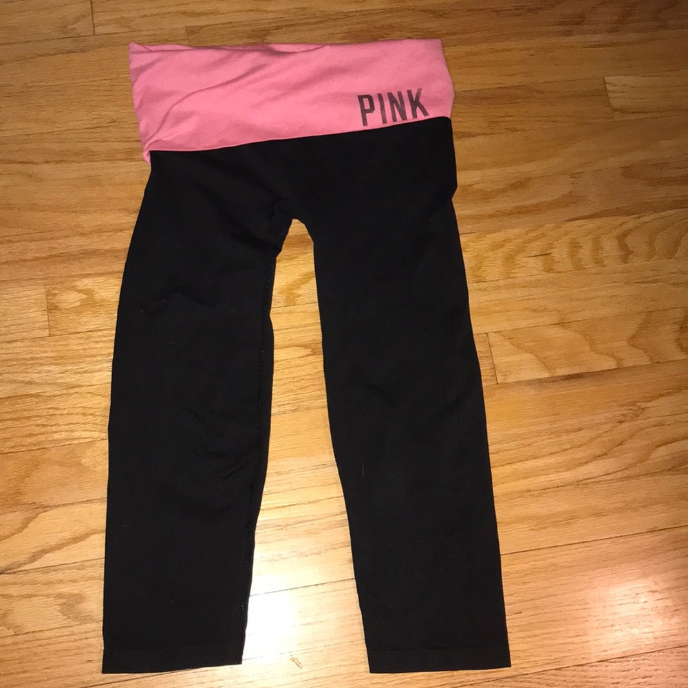 Pink crop yoga pants